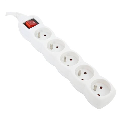 Omega OMEGA LISTWA ZASILAJĄCA 3,0M 16A 5 SOCKET TYPE E FRENCH WHITE [41343]