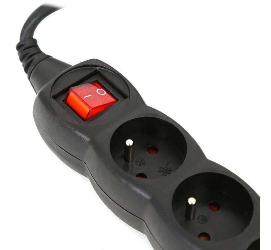 OMEGA 5-fach Verlängerungskabel mit Power Switch Indikator 3M