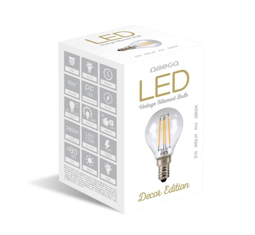 AMPOULE LED OMEGA FILAMENT E14 2800K 4W