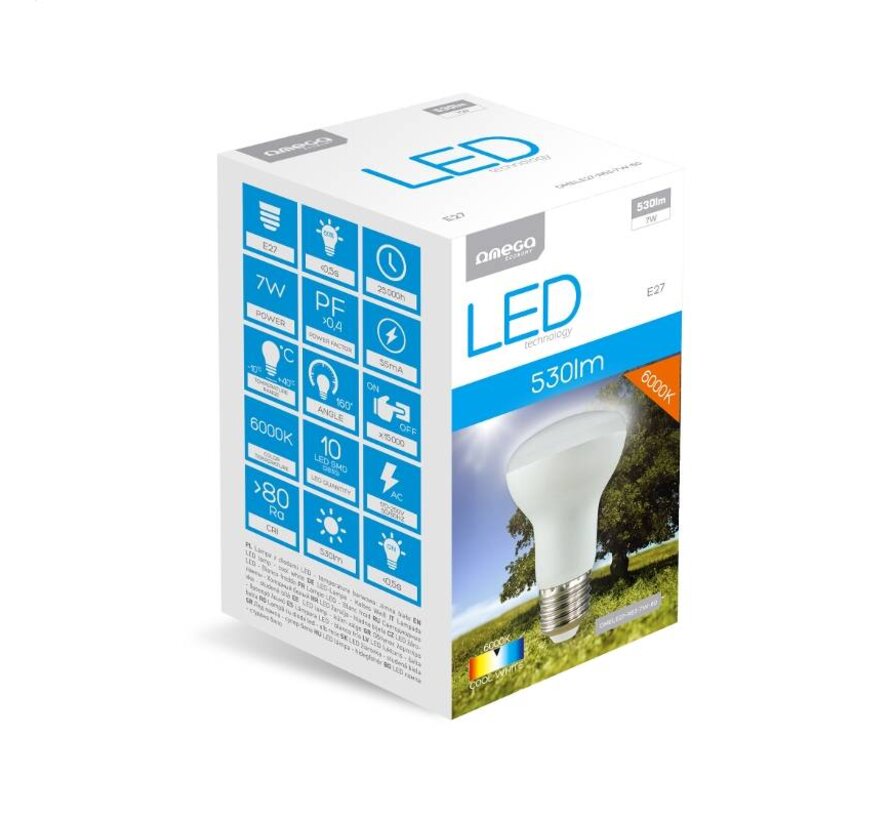 OMEGA LED BULB 6000K R63 7W