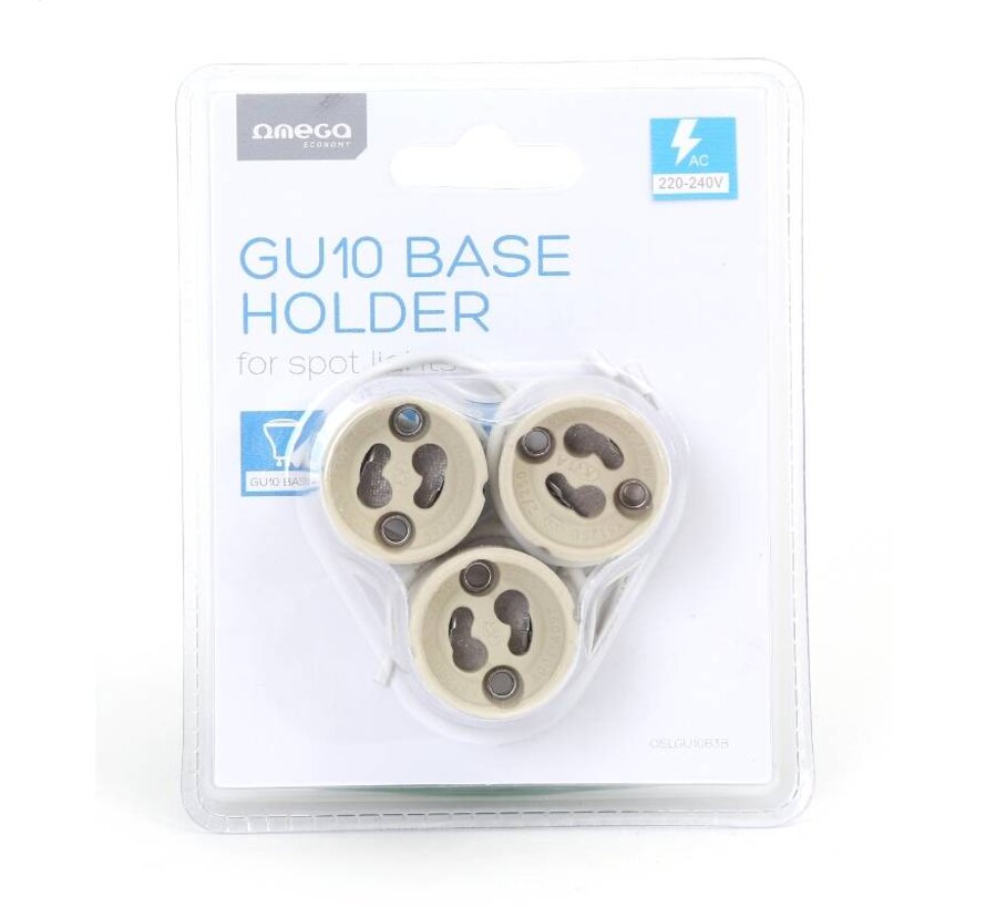 OMEGA GU10 BASE HOLDER 3 PCS BLISTER