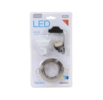 Omega OMEGA SPOTLIGHT HOLDER ROUND NICKEL WITH LED GU10 7W 6000K