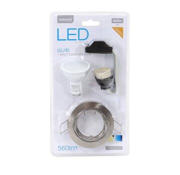 Omega OMEGA SPOT LIGHT HOLDER ROUND NICKEL WITH LED GU10 7W 4200K