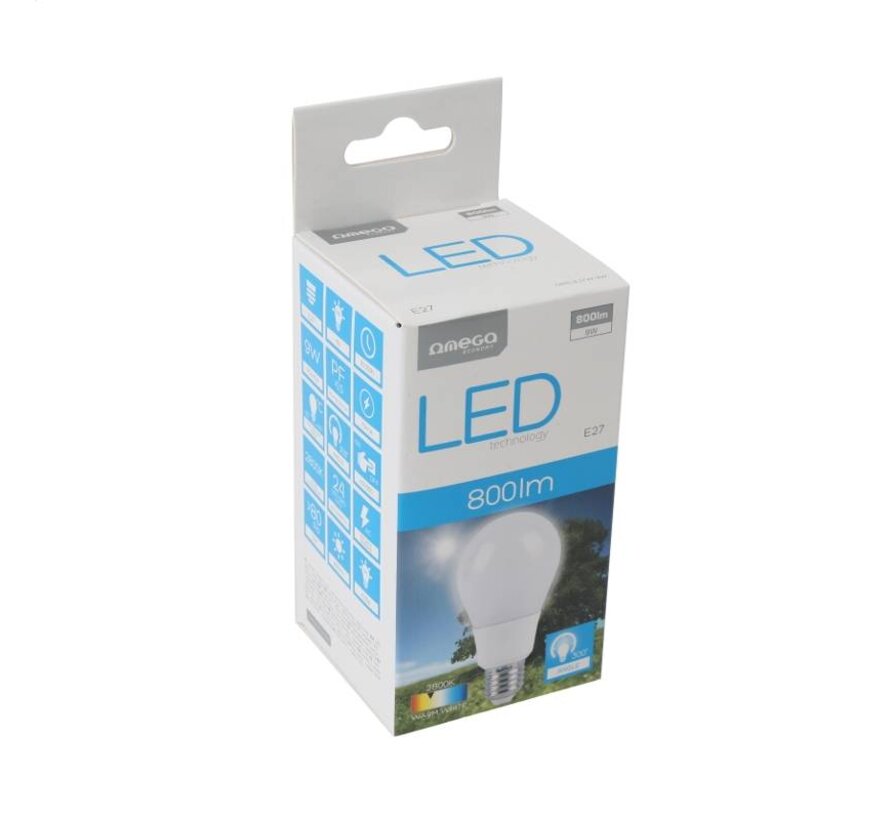 OMEGA LED BULB WIDE ANGLE 2800K E27 9W