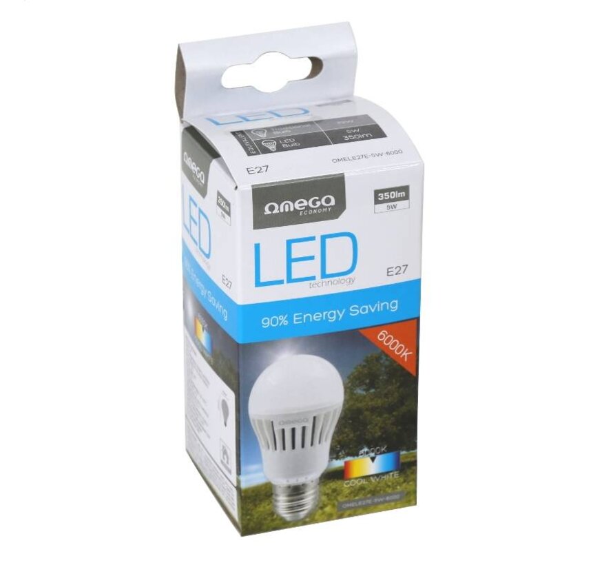 OMEGA AMPOULE LED ECO 6000K E27 5W (42657)