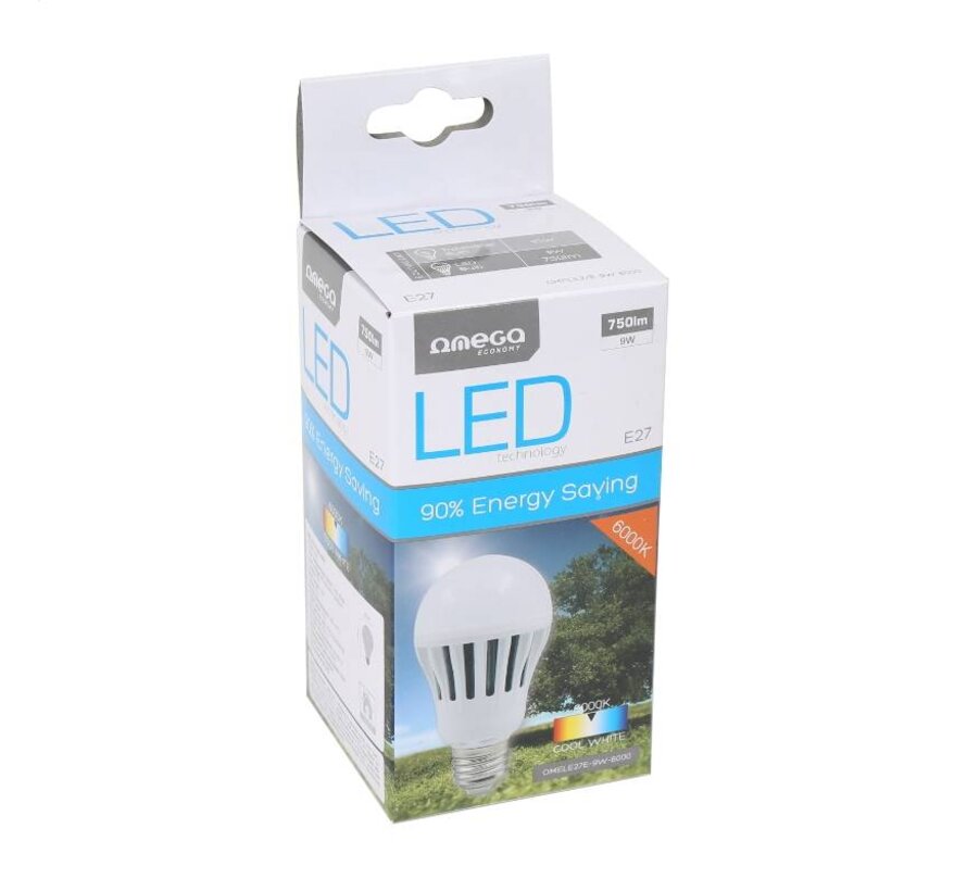OMEGA LED BULB ECO 6000K E27 9W