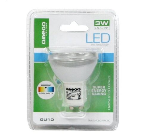 Omega OMEGA SPOT A LED ALUMINIUM 6000K GU10 3W [41578]