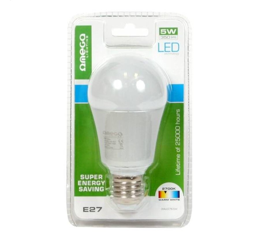 AMPOULE LED OMEGA ALUMINUM 2700K E27 5W