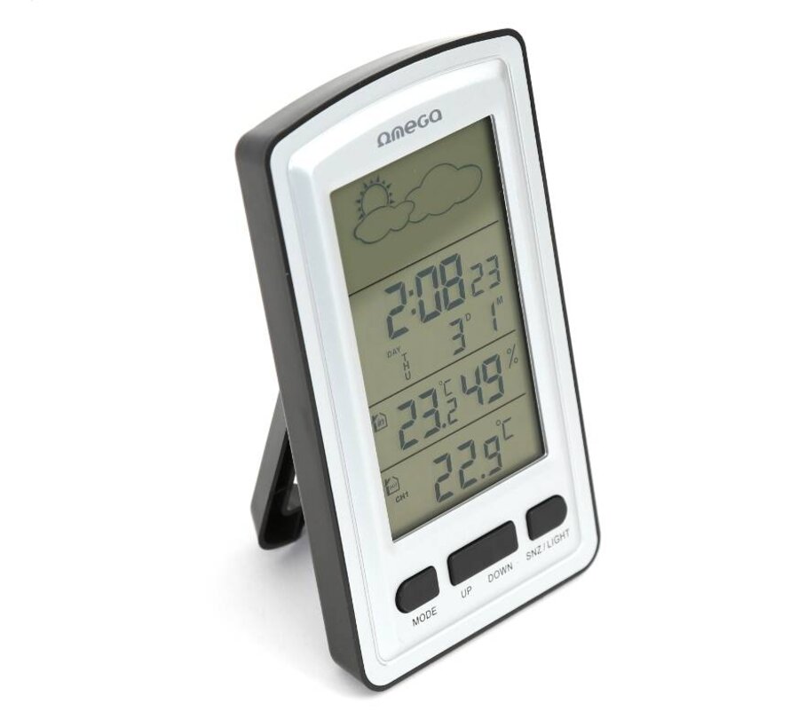 OMEGA DIGITAL WEATHER STATION LCD INDOOR/OUTDOOR WIRELLESS