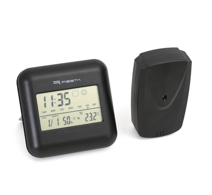 STATION METEO DIGITALE FIESTA LCD INTERIEUR/EXTERIEUR SANS FIL NOIR [42292]