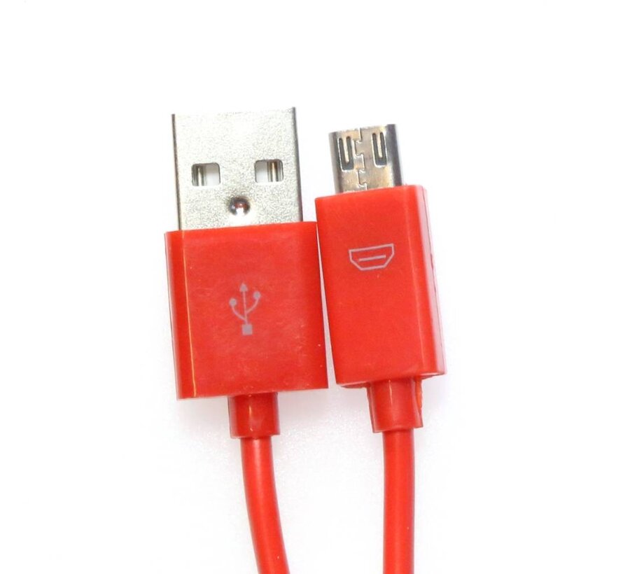 OMEGA PVC MICRO USB TO USB & DATA POLY CABLE 1M RED [44342]