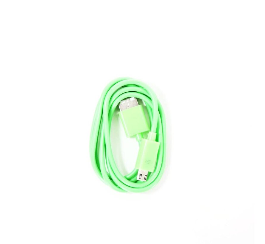 OMEGA BAJA PVC MICRO USB TO USB & DATA POLY CABLE 1M GREEN [44341]