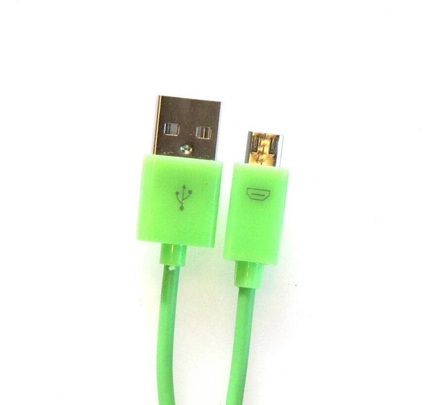 OMEGA BAJA PVC MICRO USB TO USB & DATA POLY CABLE 1M GREEN [44341]