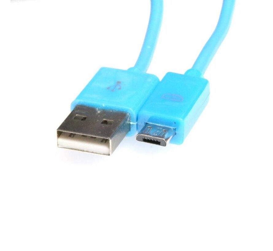 OMEGA PVC MICRO USB TO USB & DATA POLY CABLE 1M BLUE [44340]