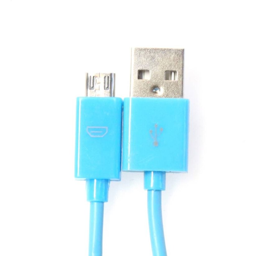 OMEGA BAJA PVC MICRO USB TO USB & DATA POLY CABLE 1M BLUE [44340]