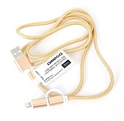 Omega OMEGA USB CABLE 2IN1 MICRO USB - LIGHTNING 2A COPPER BULK 1M BLACK [44317]