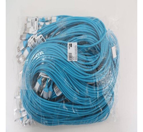 Omega OMEGA CABLE USB 3 EN 1 MICRO USB TYPE C LIGHTNING 2A POLY 1.3M BLEU 44275