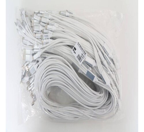 Omega OMEGA CABLE USB 3 EN 1 MICRO USB TYPE C LIGHTNING 2A POLY 1.3M BLANC 44277