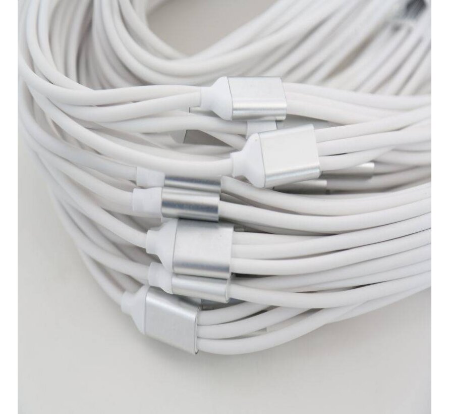 OMEGA CABLE USB 3 EN 1 MICRO USB TYPE C LIGHTNING 2A POLY 1.3M BLANC 44277
