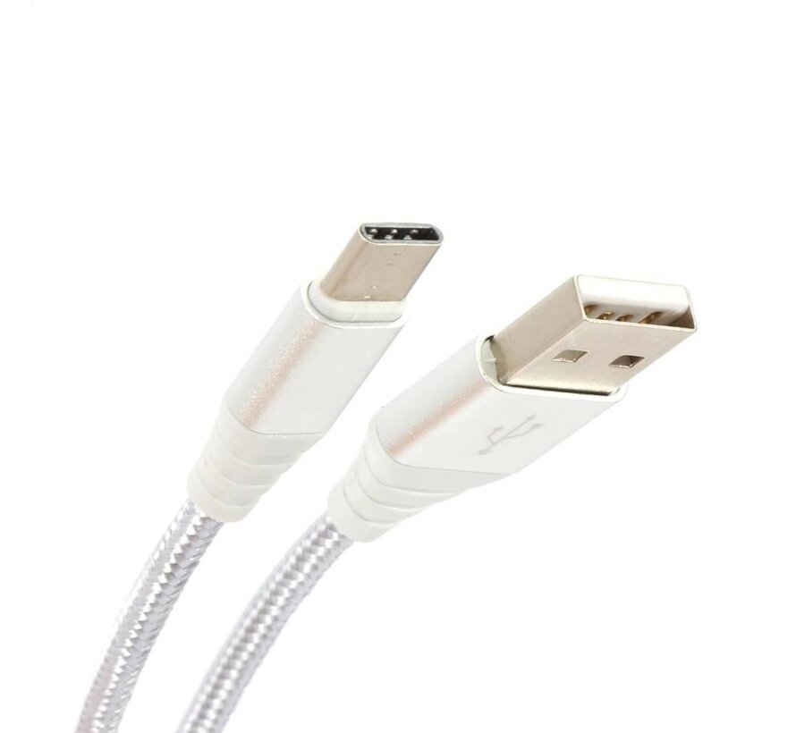 OMEGA FABRIC BRAIDED TYPE-C TO USB 2A 118 COPPER 1M GREY [44267]