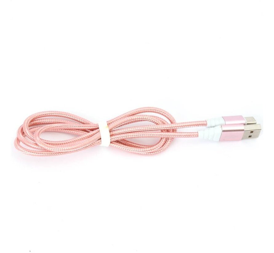 OMEGA FABRIC BRAIDED TYPE-C TO USB 2A 118 COPPER 1M ROSE GOLD [44268]