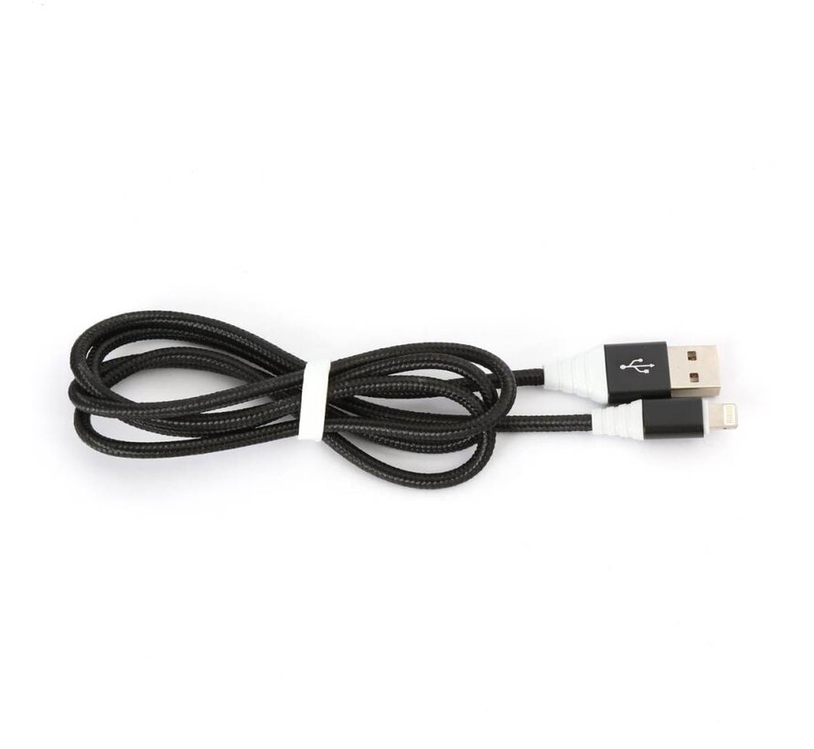 OMEGA CABLE TRESSE LIGHTNING USB 1.5M ROUGE