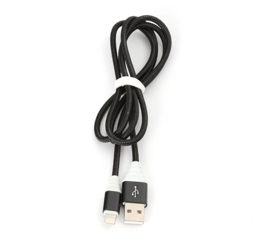 OMEGA USB LIGHTNING BRAIDED CABLE 1,5M RED