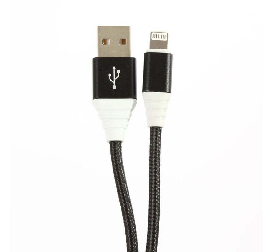 OMEGA CABLE TRESSE LIGHTNING USB 1.5M ROUGE