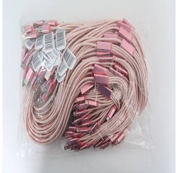 Omega OMEGA CABLE USB 3 EN 1 MICRO USB TYPE C LIGHTNING 1.5A POLY 1.2M ROSE GOLD 44220