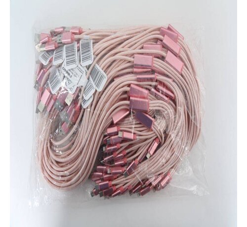 Omega OMEGA USB CABLE 3IN1 MICRO-USB TYPE-C LIGHTNING 1,5A POLY 1,2M ROSE GOLD [44220]