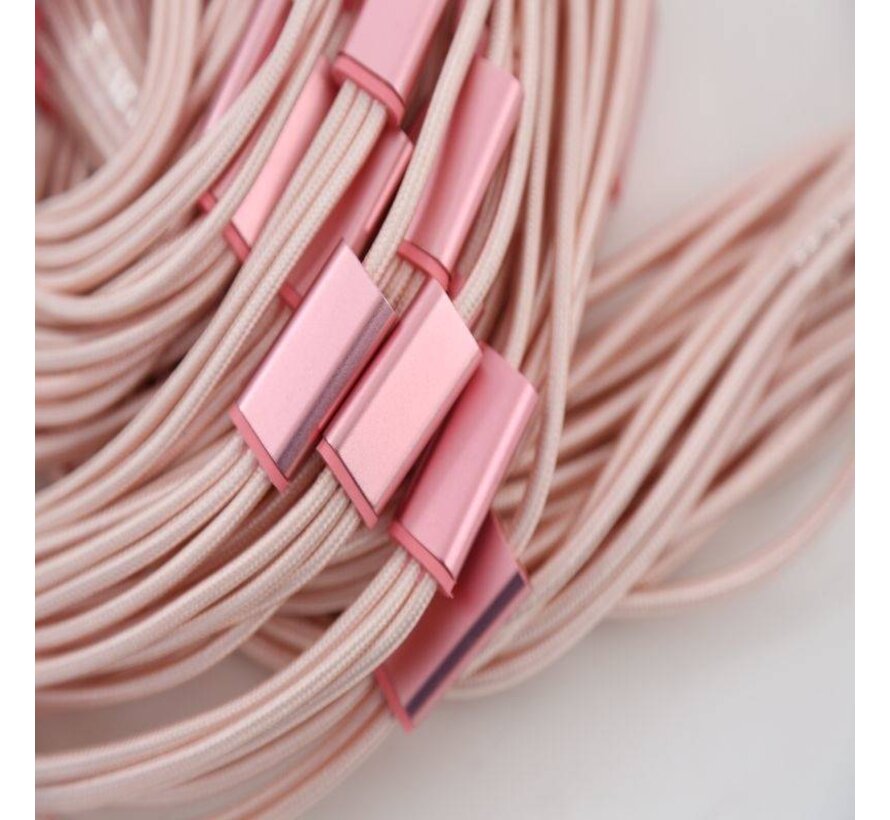 OMEGA USB CABLE 3IN1 MICRO-USB TYPE-C LIGHTNING 1,5A POLY 1,2M ROSE GOLD [44220]
