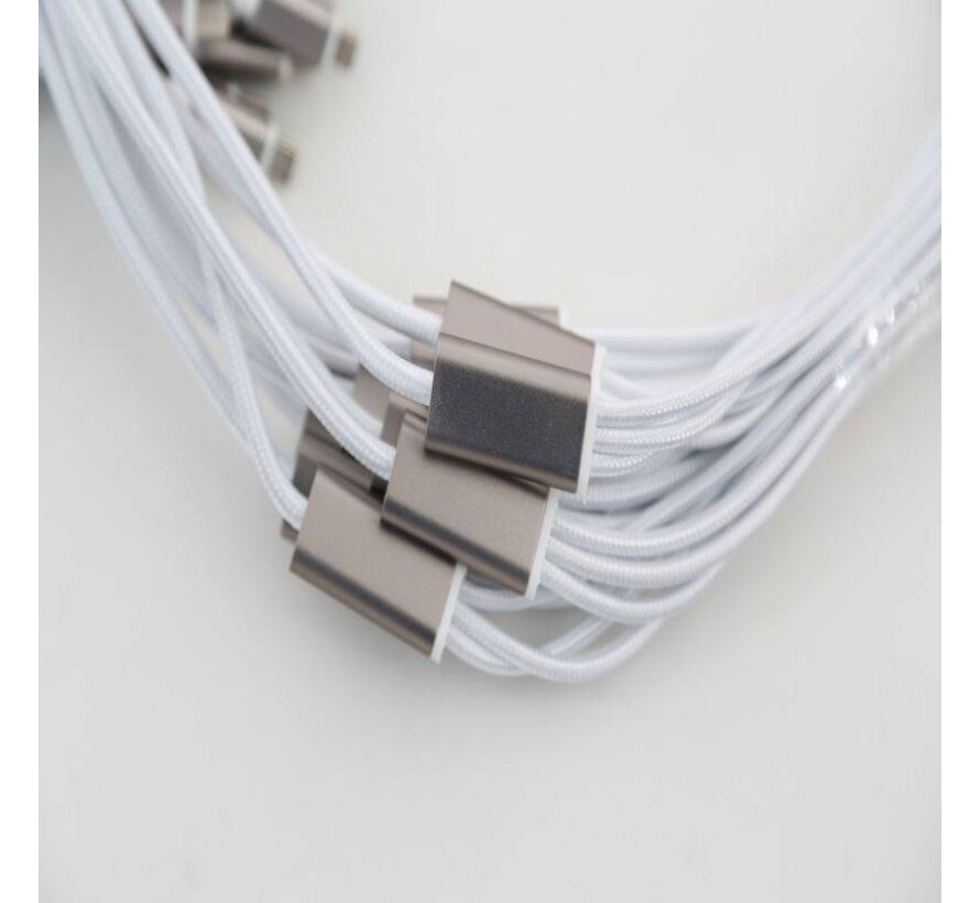 OMEGA CABLE USB 3 EN 1 MICRO USB TYPE C LIGHTNING 1.5A POLY 1.2M ARGENT 44218