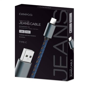 Omega OMEGA JEANS TYPE-C TO USB 2A 118 COPPER 1M BLUE [44204]