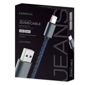 Omega OMEGA JEANS LIGHTNING TO USB 2A 118 COPPER 1M BLUE [44202]