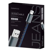 Omega OMEGA JEANS MICRO USB TO USB 2A 118 COPPER 1M BOX BLUE [44200]