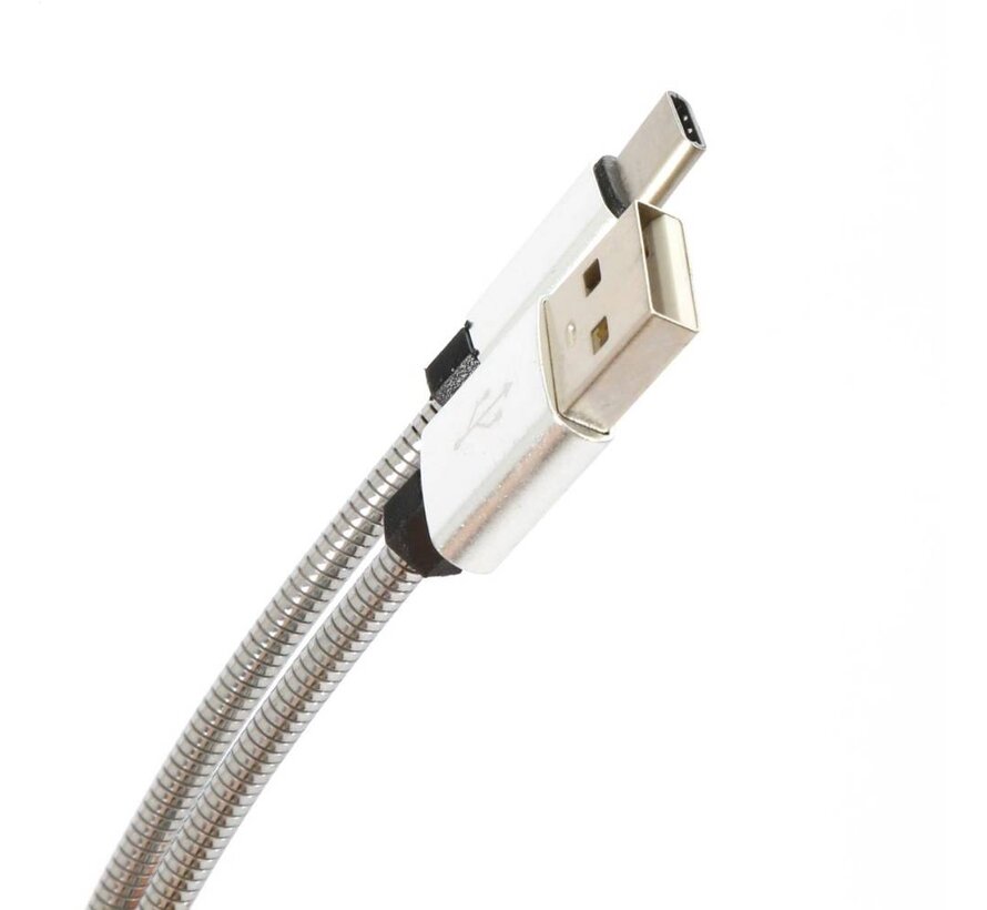OMEGA CABLE METAL TYPE C USB 1.8A 1M ARGENT 44214