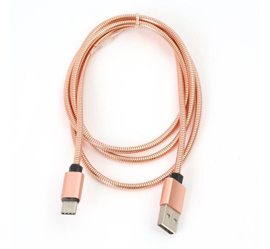 OMEGA CABLE METAL TYPE C USB 1.8A 1M ROSE GOLD 44215
