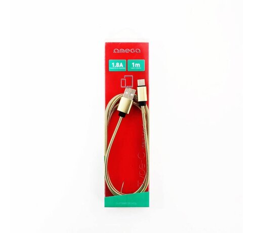Omega OMEGA METAL LIGHTNING TO USB 1.8A 1M GOLD [44213]