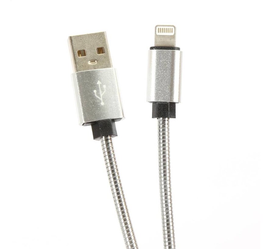 OMEGA METAL LIGHTNING TO USB 1.8A 1M SILVER [44210]