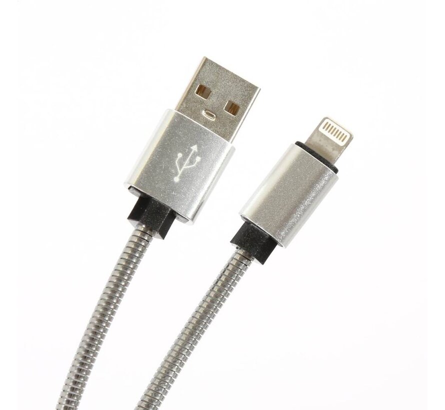 OMEGA METAL LIGHTNING TO USB 1.8A 1M SILVER [44210]