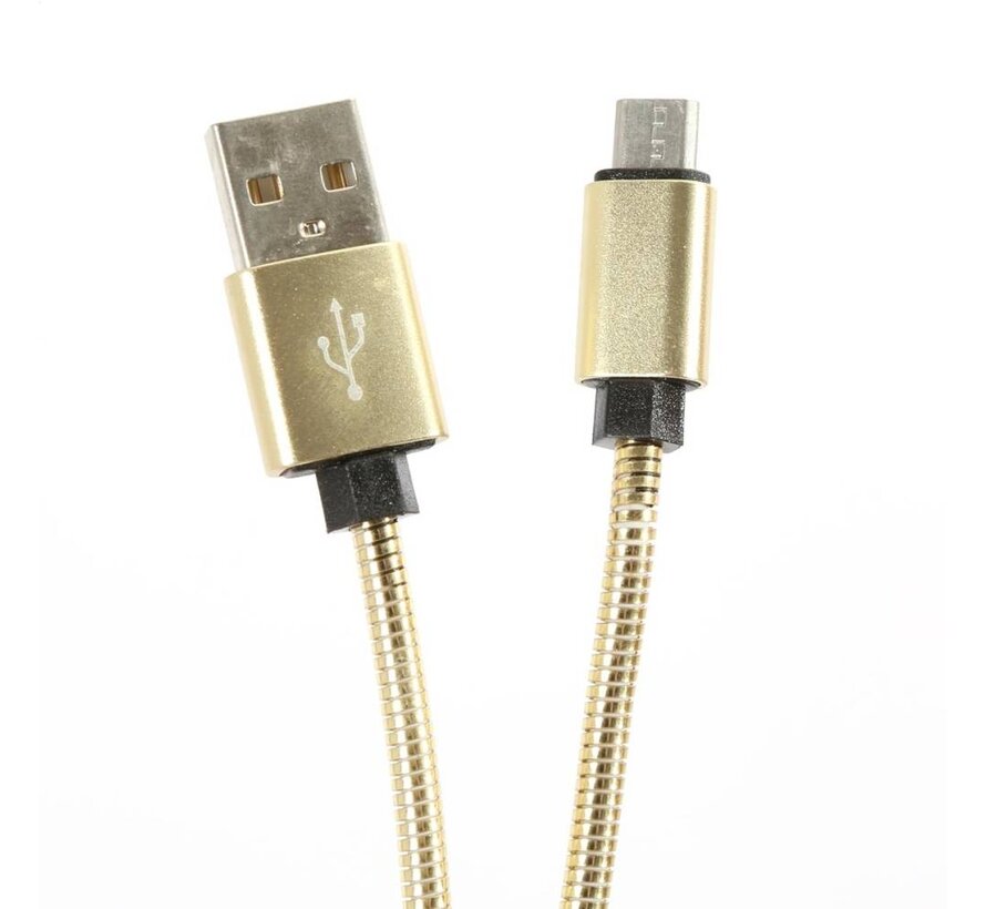 OMEGA METAL MICRO USB TO USB 1.8A 1M GOLD [44209]