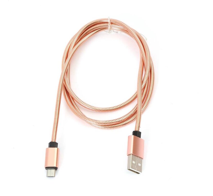 OMEGA METAL MICRO USB TO USB 1.8A 1M ROSE GOLD [44207]