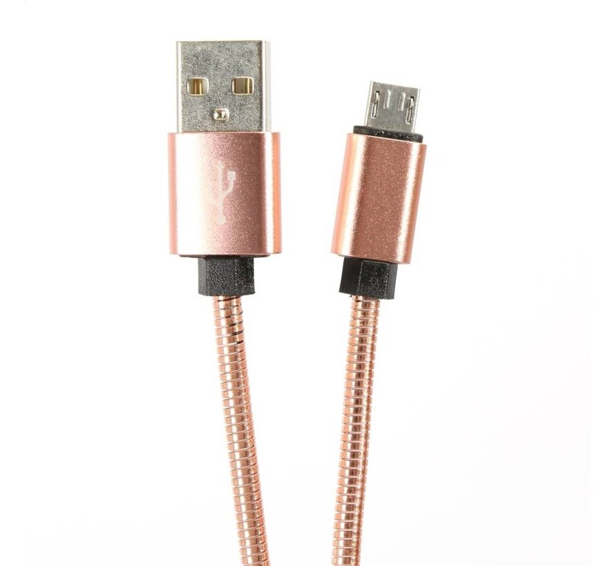 OMEGA METAL MICRO USB TO USB 1.8A 1M ROSE GOLD [44207]