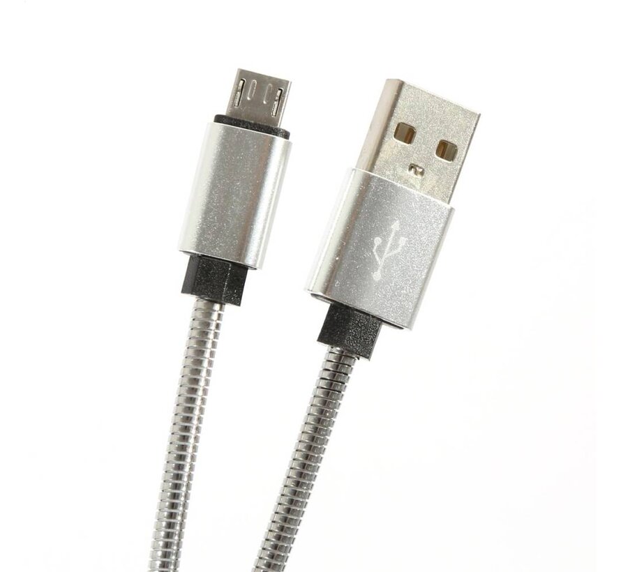 OMEGA METAL MICRO USB TO USB 1.8A 1M SILVER [44206]