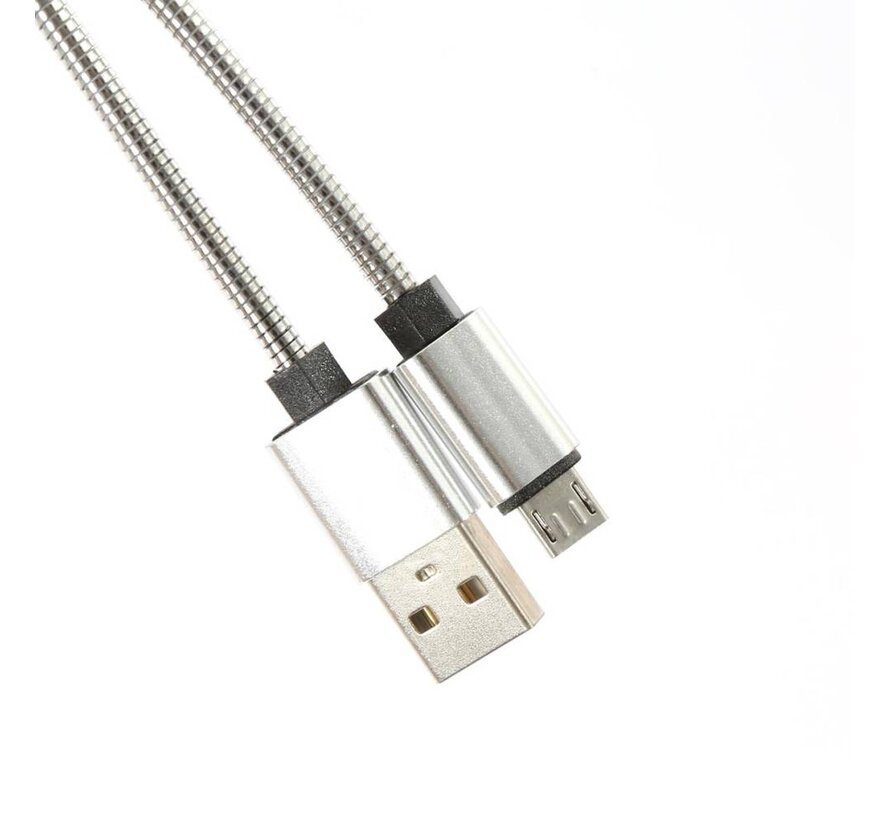 OMEGA METAL MICRO USB TO USB 1.8A 1M SILVER [44206]