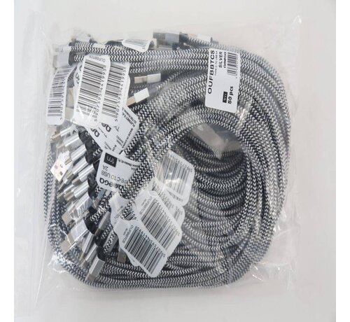 Omega OMEGA FABRIC BRAIDED TYPE-C TO USB 2A POLY 1M SILVER [44199]