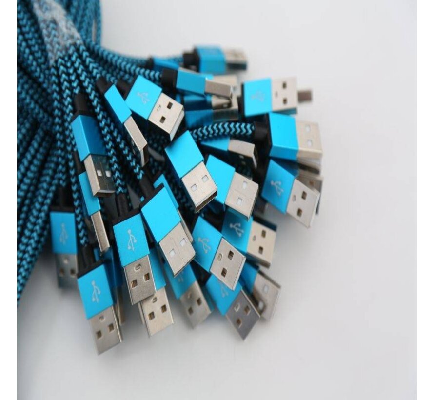 OMEGA CABLE MICRO USB 2A POLY 1M BLEU 44190