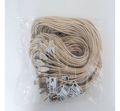 Omega OMEGA FABRIC BRAIDED TYPE-C TO USB 1,5A 118 COPPER POLY 2M GOLD [44186]