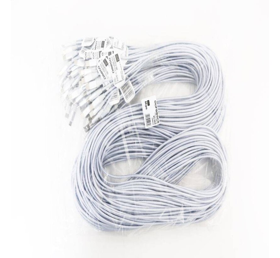 OMEGA FABRIC BRAIDED TYPE-C TO USB 1,5A 118 COPPER POLY 2M SILVER [44185]