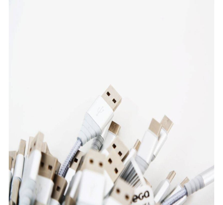 OMEGA CABLE TYPE C USB 1.5A 118 CUIVRE POLY 2M ARGENT 44185